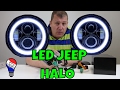 LED JEEP 7 Pouces Angel Eyes DRL Lumières HALO Couleurs Test Review Francais ThinkUnBoxing