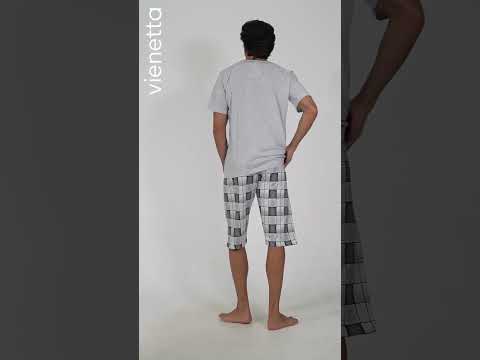 Купить Летний хлопковый комплект с коротким рукавом VIENETTA MAN 4081161189 в Украина в Lingerie.ua - Одяг для дому та відпочинку, Видео 1