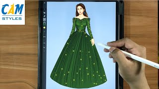 Digital Drawing / Fashion Illustration drawing ( iArtbook App )