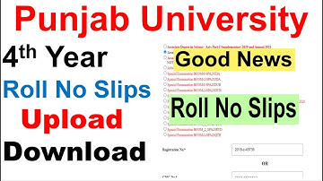 Good News Punjab University Upload Roll No Slips 2021 BA/BSC/ADP Part 2 Official Upload Download