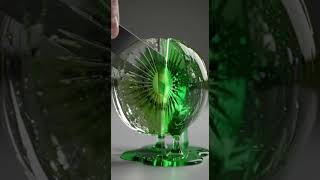 ASMR Glass Kiwi Cutting 🥝✨ Jelly Flow Satisfying
