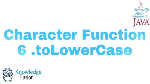Character Function - .toLowerCase Method | JAVA Programming | ICSE