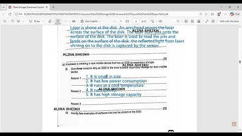 Data Storage Past Papers part 2 Chapter 3 Hardware O Level Computer Science