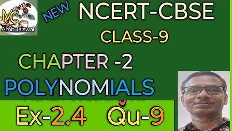 #Maths#Class-9 #Chapter-2  Polynomials #Ex-2.4  Qu-9 #NCERT-CBSE #Manan Coaching.