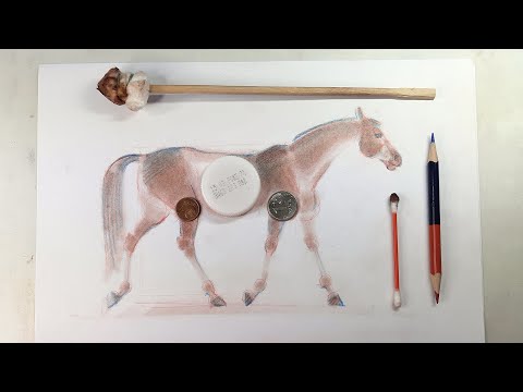 Простое рисование лошадки. A simple drawing of a pale horse.