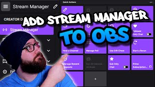 how to add twitch stream manager to obs studio | clip, clear chat etc