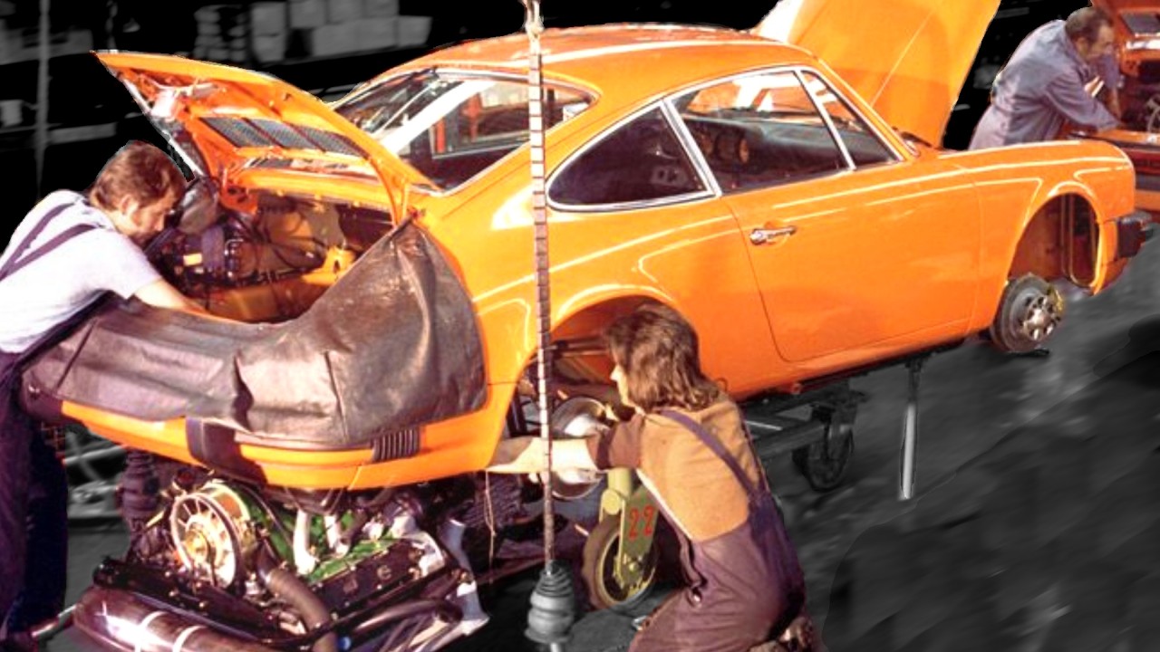 How Porsche 911 Was Built in 1986 - Inside Retro Factory tour & 1980s Production line in Germany