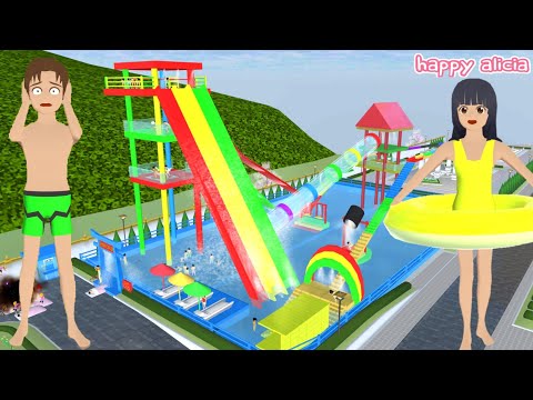 Yuta Mio Ke Waterpark Anto Rusuh Pak Budi🤣😱🤯 | Sakura School Simulator | Happy Alicia