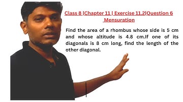 Find the area of a rhombus whose side is 5 cm | Class 8 Chapter 11 Ex 11 2 Q6 NCERT Mensuration