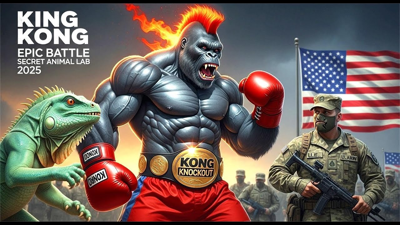 🎥KING KONG vs IGUANA & U.S. ARMY – Epic Battle at the Secret Animal Lab 2025 | Full HD Movie