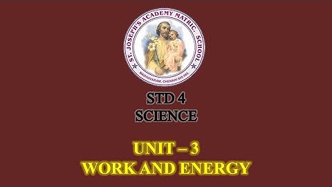 SCIENCE STD 4 | WORK AND ENERGY | UNIT - 3