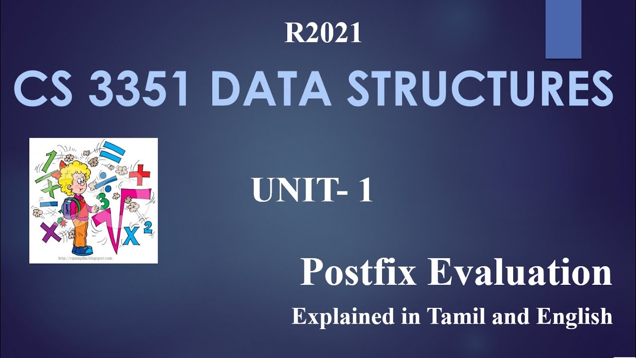 EVALUATION OF POSTFIX EXPRESSION USING STACK / Explained in Tamil and ...