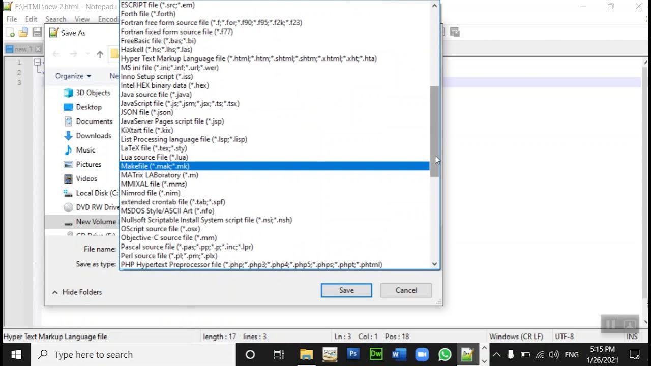 How to save html file in notepad+ | Short Video | Najeebs - YouTube