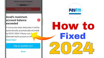 paytm maximum account balance exceeded | paytm se payment failed problem 100% Fixed