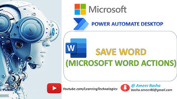 Power Automate Desktop || Save word  action (Microsoft Word actions)
