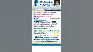 SQL Question 98 || #shorts #ytshorts #youtubeshorts #sql #interview #reels #mysql @SekharAcademy1
