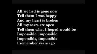 Video thumbnail of "Lorenzo Fragola - Impossible (lyrics)"