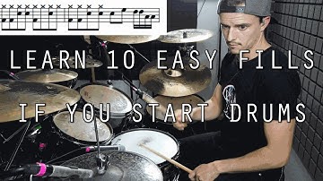 10 FILLS WITH 16TH NOTES AND 8TH NOTES FOR DRUM BEGINNERS