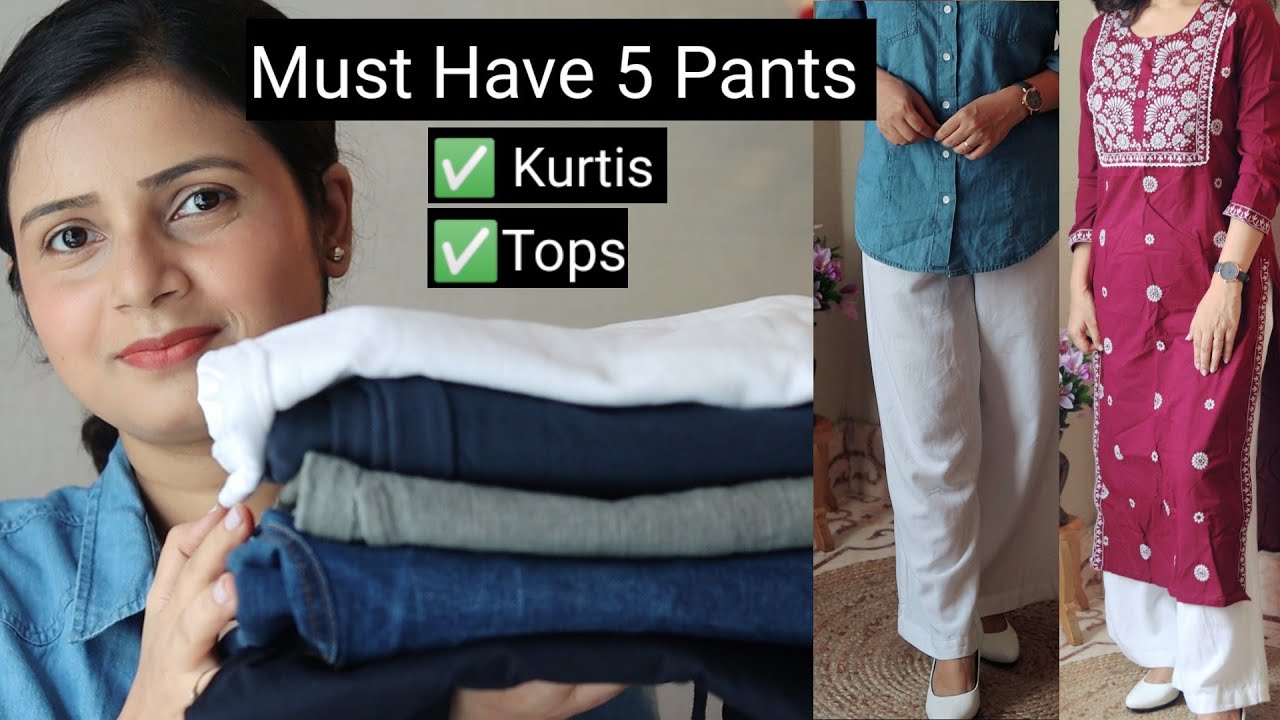 5 Must Have Pants For Women  High Waist Pants For Kurti and