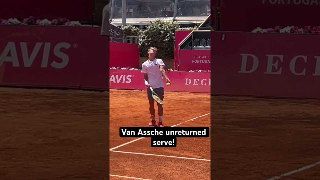 Luca van Assche unreturned serve vs Pablo Carreño Busta in Estoril Open 2026