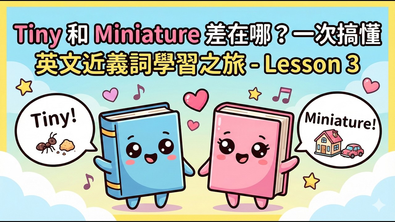 Tiny 和 Miniature差在哪？一次搞懂｜英文近義詞學習之旅-Lesson 3