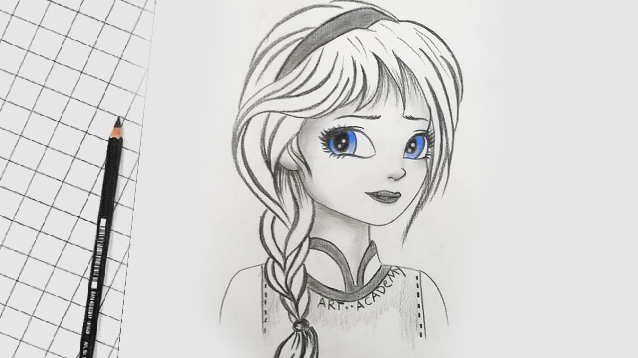 رسم بنات كرتون بالرصاص سهلة Sabdoot