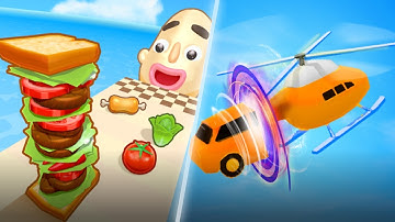 Sandwich Runner | Shape Shifting | All Levels Gameplay | Android, iOS | Satisfying Mobile Games