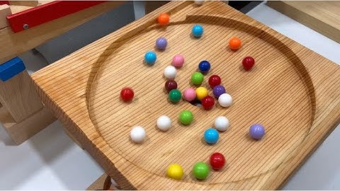 Oddly satisfying Marble Run ASMR ☆ Wooden Wave Course ☆ Chain Reaction Marbles