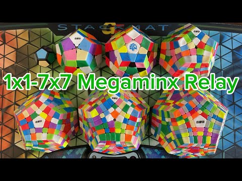 Rubik’s Cube 1x1-7x7 Megaminx Relay! #rubikscube