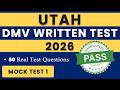 Utah DMV Permit Practice Test 2026 | Utah Written Test | Utah DMV Test | 50 Questions & Answers