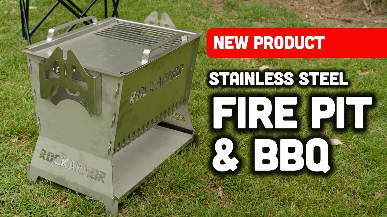 Stainless Steel Camping Fire Pit & BBQ