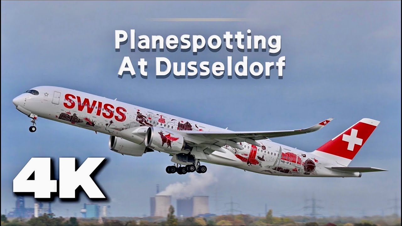10 MINUTES OF PLANESPOTTING AT DUSSELDORF (4K) 