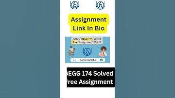 IGNOU BEGG 174 Solved Free Assignment 2024-25 #ignouassignmentfrontpage