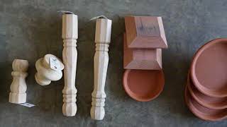 ... that are affordable, easy and quick to assemble. i spent less than
$10 on each candlestick. purchased the larger terra cotta