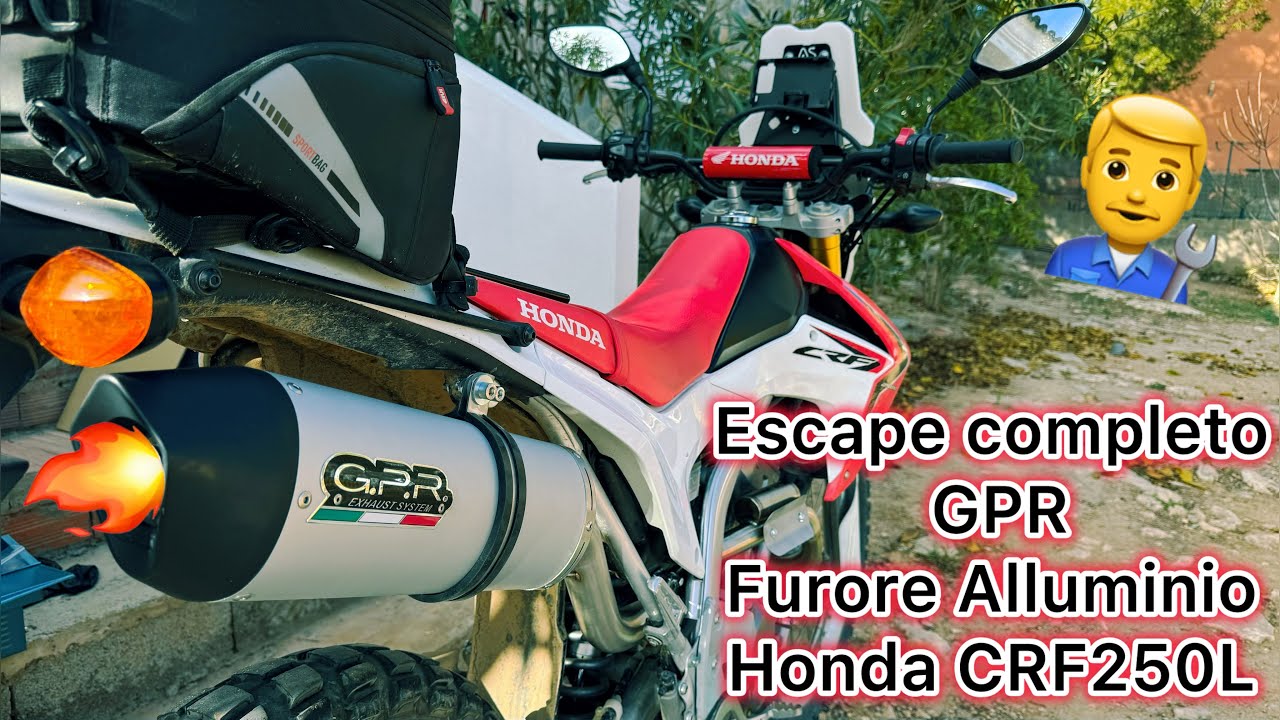 ESCAPE COMPLETO GPR HONDA CRF 250L FURORE ALLUMINIO ESPAÑOL SONIDO SIMILAR EN HONDA CRF 300 L RALLY