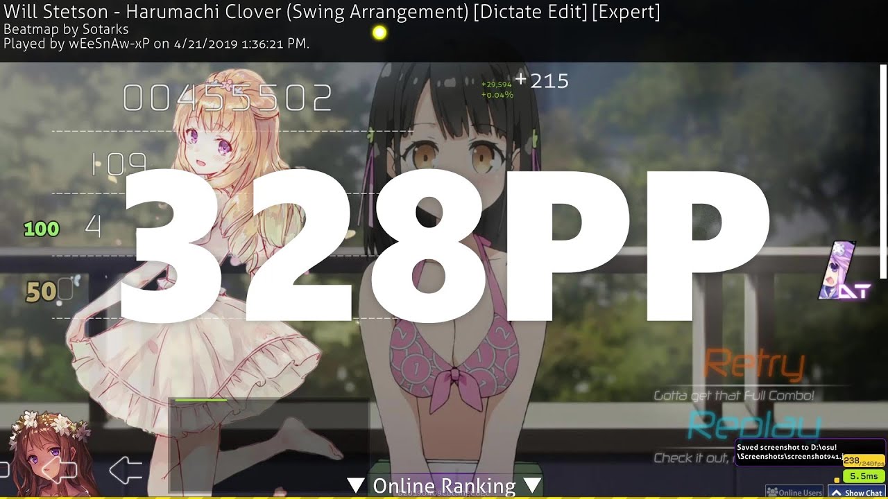"Osu!"How to get 300pp in 20seconds... Woh
