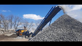 Crushing Concrete **WOW** Look at that Material Pour Off the Rebel Crusher