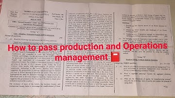 how to pass production and operation management 📖