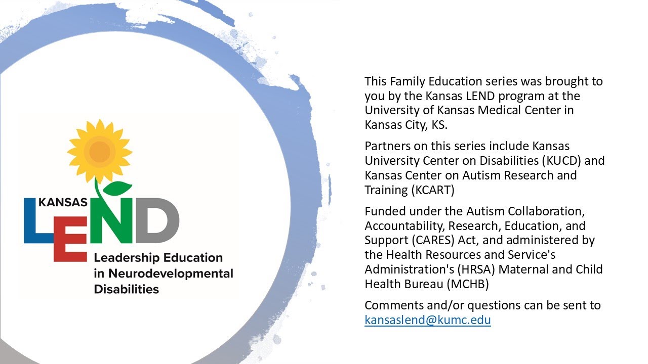 Kansas LEND Family Education Series - January 2026 - Autism and Law Enforcement