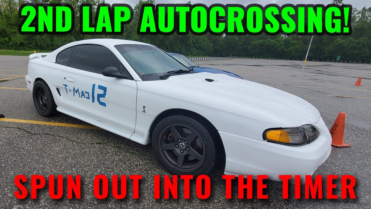 AUTOCROSS with 97 Mustang COBRA - WRECKED at the FINISH :/