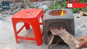 làm bếp đun củi bằng ghế nhựa cực kỳ đơn giản và tiết kiệm chi phí . Góc Sáng Tạo
