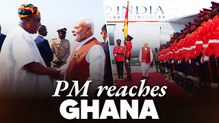 LIVE: PM Modi arrives in Accra, Ghana, receives Guard of Honour