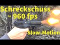 Schreckschuss Pistolen in 960fps Slow-Motion Zeitlupe schießen