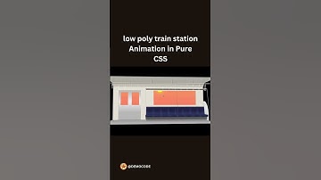 low poly train station Animation in Pure CSS || #animation #css #threejs #coding #developer