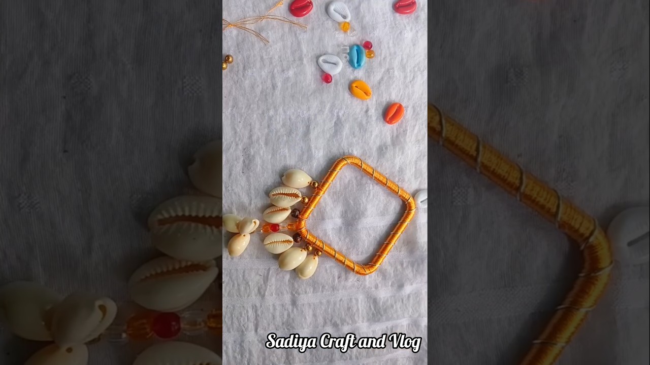 রেশমি সুতা কড়ি দিয়ে চারকোনা চুরি তৈরি | DIY Silk Thread Rectangle Cowrie Bangles |