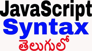 JavaScript Syntax and where to place javascript code in telugu