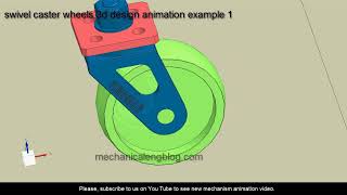 swivel caster wheels 3d design animation example 1