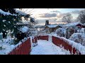 Stockholm Walks: winter wonder in the communal gardens, city beach and streets. Ambient sound.