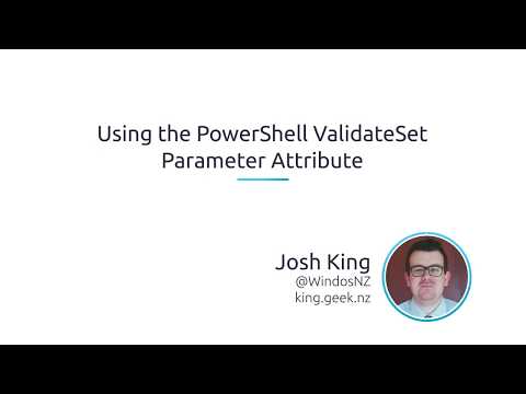 Using The PowerShell ValidateSet Parameter Attribute