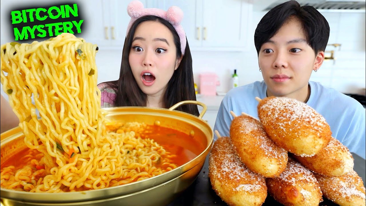 CHEESY KOREAN MOZZARELLA CORNDOGS + SPICY CHEESY RAMEN MUKBANG CHEESY KOREAN MOZZARELLA CORNDOGS + SPICY CHEESY RAMEN MUKBANG